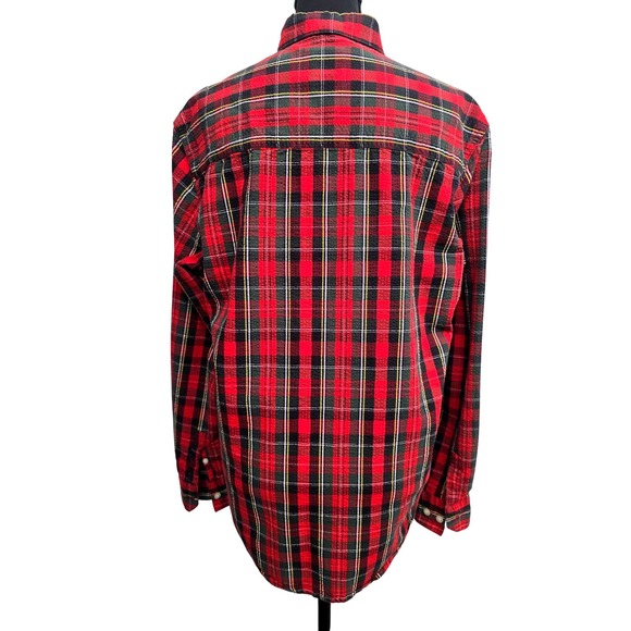 ZARA Women Classic Plaid Small Button Down Shirt Grunge Red Tartan Long Sleeve - Picture 8 of 9